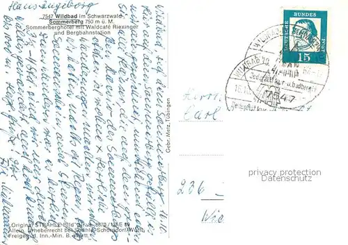 AK / Ansichtskarte Wildbad_Schwarzwald Sommerberghotel mit Waldcafe Riexinger Fliegeraufnahme Wildbad_Schwarzwald