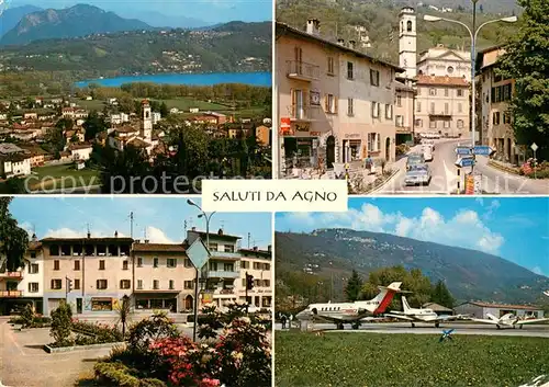 AK / Ansichtskarte Agno_Lago_di_Lugano Panorama Ortsmotive Flugplatz Agno_Lago_di_Lugano