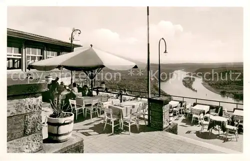 AK / Ansichtskarte Koenigswinter Hotel Restaurant auf dem Drachenfels Rheinterrasse Panorama Rheintal Koenigswinter