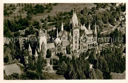 AK / Ansichtskarte Koenigswinter Eisenbahnschule Drachenburg Fliegeraufnahme Koenigswinter