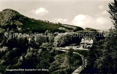 AK / Ansichtskarte Koenigswinter Hotel Sophienhof und Waldhaeuschen Margarethenhoehe mit oelberg Siebengebirge Koenigswinter