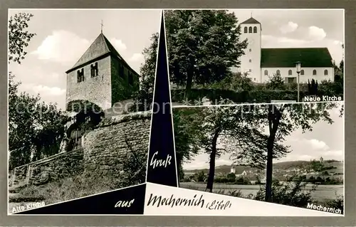 AK / Ansichtskarte Mechernich Alte und neue Kirche Panorama Mechernich