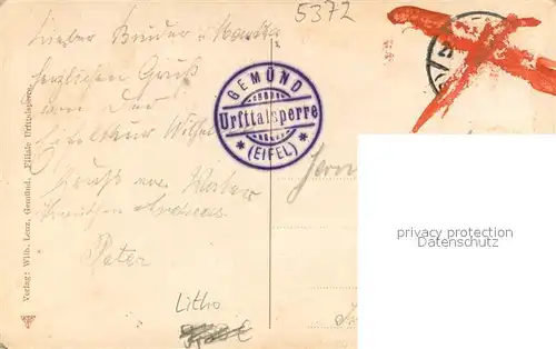 AK / Ansichtskarte Gemuend_Eifel Urfttalsperre Sperrmauer Gemuend Eifel