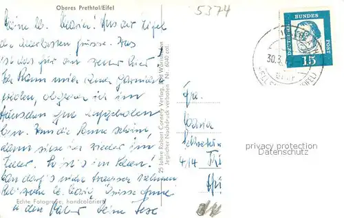 AK / Ansichtskarte Hellenthal_Eifel Landschaftspanorama Oberes Prethtal Hellenthal_Eifel