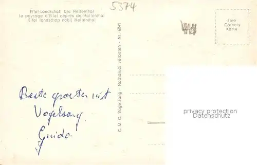 AK / Ansichtskarte Hellenthal_Eifel Landschaftspanorama Naturpark Eifel Hellenthal_Eifel