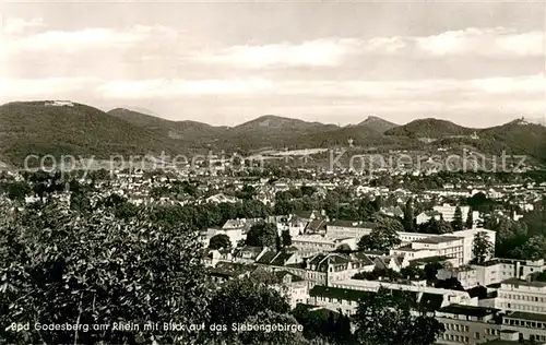 AK / Ansichtskarte Bad_Godesberg Stadtpanorama mit Blick auf das Siebengebirge Bad_Godesberg