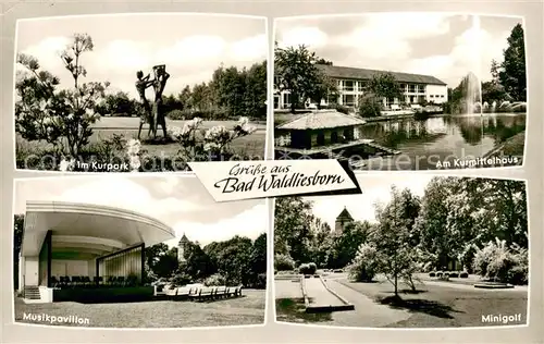 AK / Ansichtskarte Bad_Waldliesborn Kurpark Kurmittelhaus Minigolf Musikpavillon Bad_Waldliesborn