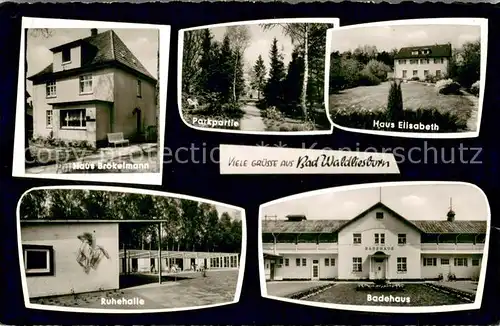 AK / Ansichtskarte Bad_Waldliesborn Kurhaeuser Park Ruhehalle Badehaus Bad_Waldliesborn