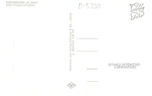AK / Ansichtskarte Koenigswinter Adam Stegerwald Haus Koenigswinter