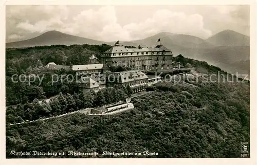 AK / Ansichtskarte Koenigswinter Kurhotel Petersberg im Siebengebirge Fliegeraufnahme Koenigswinter
