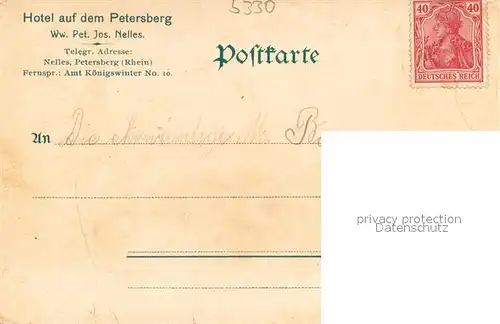 AK / Ansichtskarte Koenigswinter Petersberg Gebirgsaussicht Siebengebirge Koenigswinter