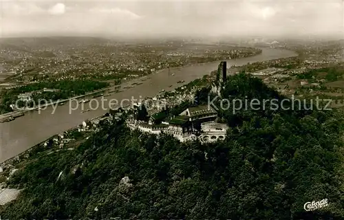 AK / Ansichtskarte Koenigswinter Hotel Restaurant auf dem Drachenfels Burgruine Fliegeraufnahme Koenigswinter
