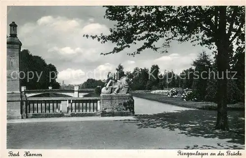 AK / Ansichtskarte Bad_Hamm Ringanlagen an der Bruecke Parkanlagen Kupfertiefdruck Bad_Hamm