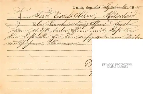 AK / Ansichtskarte Unna Korrespondenzkarte Gustav Grote Export Deutsche Reichspost Unna