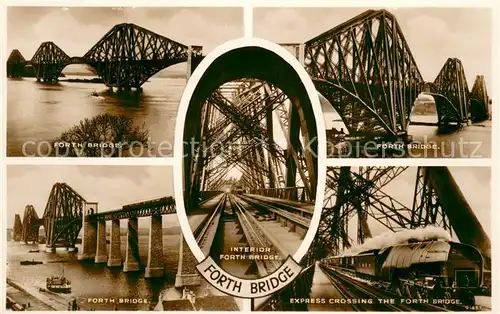 AK / Ansichtskarte South_Queensferry Forth Bridge Express Train Valentines Postcard South Queensferry