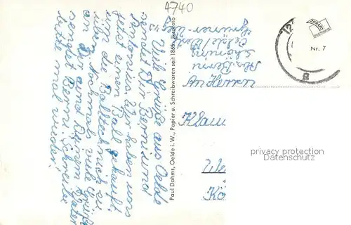 AK / Ansichtskarte Oelde Haus Geist Wasserschloss Bruecke Portal Oelde