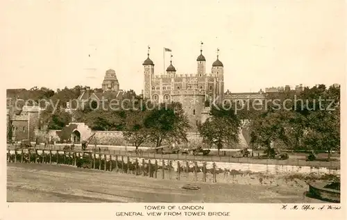 AK / Ansichtskarte London Tower of London view from Tower Bridge London