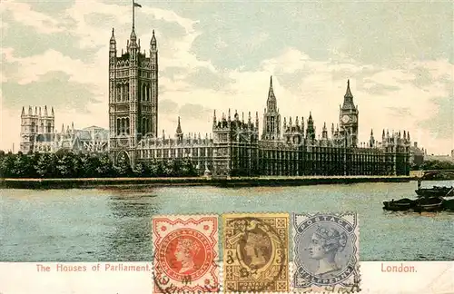 AK / Ansichtskarte London Houses of Parliament and River Thames London