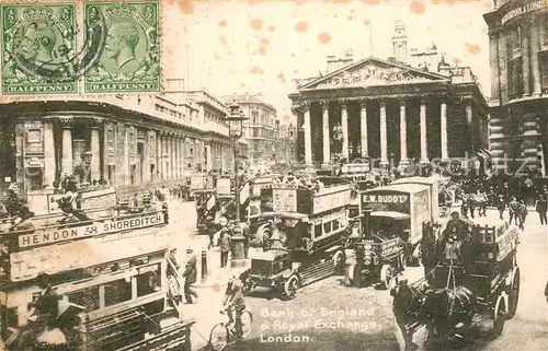 AK / Ansichtskarte London Bank of England and Royal Exchange Traffic London