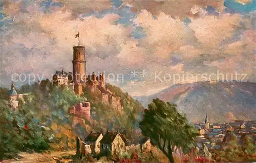 AK / Ansichtskarte Bad_Godesberg Blick zur Godesburg Kuenstlerkarte Bad_Godesberg