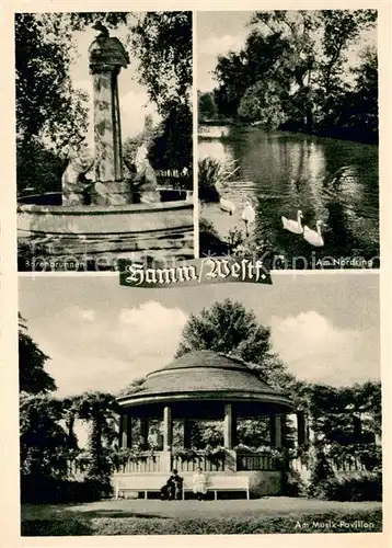 AK / Ansichtskarte Hamm_Westfalen Baerenbrunnen Musikpavillon Parkanlagen Hamm_Westfalen