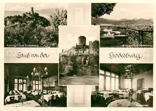AK / Ansichtskarte Bad_Godesberg Burgrestaurant Godesburg Fernsicht Bad_Godesberg