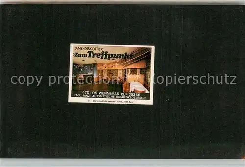AK / Ansichtskarte Ostwennemar Tanz Diskothek Zum Treffpunkt Visitenkarte Ostwennemar