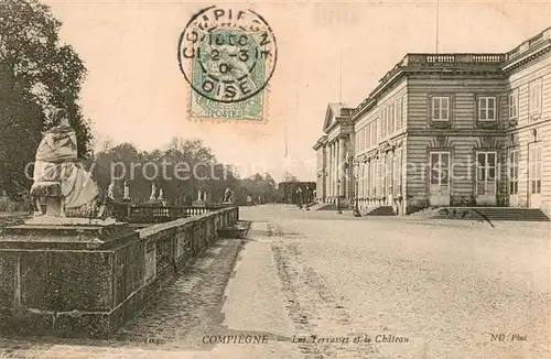 AK / Ansichtskarte Compiegne_60 Les terrasses et le chateau 