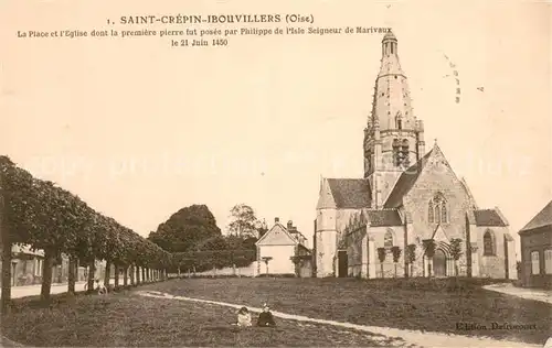 AK / Ansichtskarte Saint Crepin Ibouvillers Place de l Eglise Saint Crepin Ibouvillers