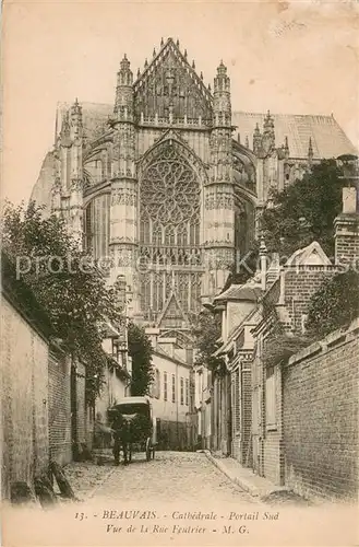 AK / Ansichtskarte Beauvais_60 Portail sud de la cathedrale Rue Feutrier 