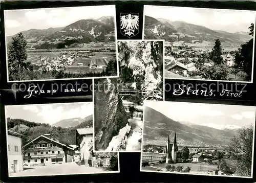 AK / Ansichtskarte Stans_Tirol Panorama Ortsmotiv Kirche Schlucht Wasserfall Stans Tirol