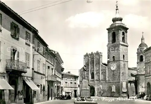 AK / Ansichtskarte San_Ginesio Piazza Alberico Gentili Monumento Chiesa San_Ginesio