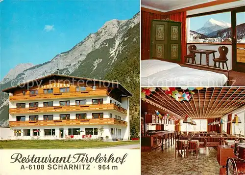 AK / Ansichtskarte Scharnitz Hotel Restaurant Tirolerhof Fremdenzimmer Scharnitz