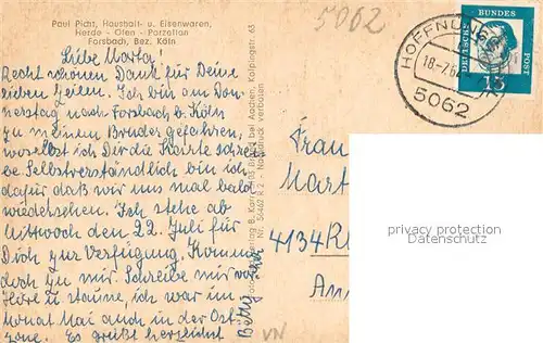 AK / Ansichtskarte Forsbach_Rheinland Forsbacher M?hle Waldgasthof Forsbach_Rheinland