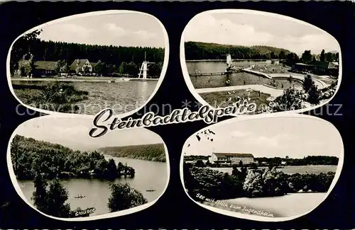 AK / Ansichtskarte Kirchheim_Euskirchen Steinbachtalsperre Stausee Jugendheim Schwimmbad Gastst?tte Josef Seifert Kirchheim Euskirchen