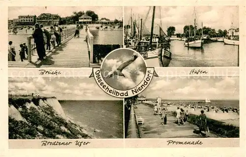 AK / Ansichtskarte Niendorf_Ostseebad_Timmendorferstrand Bruecke Hafen Brodtener Ufer Promenade 
