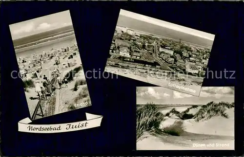 AK / Ansichtskarte Juist_Nordseebad Strand Fliegeraufnahme Duenen  Juist_Nordseebad