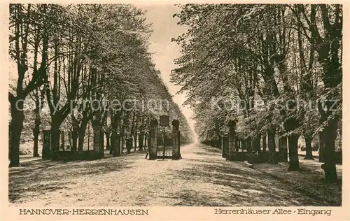 AK / Ansichtskarte Herrenhausen_Hannover Herrenhaeuser Allee Eingang Herrenhausen Hannover