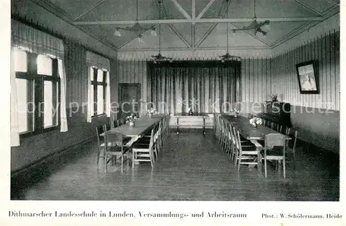 AK / Ansichtskarte Lunden_Holstein Dithmarscher Landesschule Versammlungs  und Arbeitsraum Photo W.Sch?lermann Lunden_Holstein