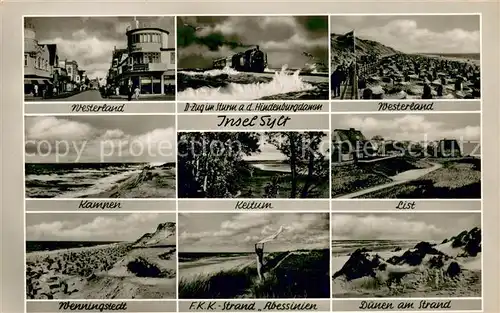 AK / Ansichtskarte Westerland_Sylt Kampen Wenningstedt Hindenburgdamm Keitum List Strand Duenen Westerland_Sylt