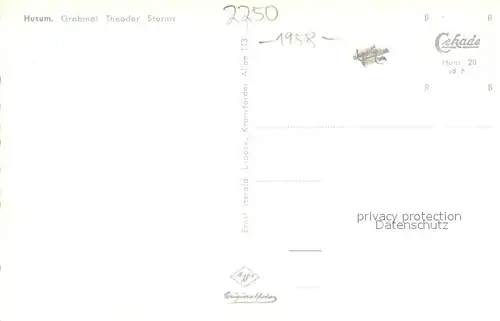 AK / Ansichtskarte Husum_Nordfriesland Grabmal Theodor Storms Husum_Nordfriesland