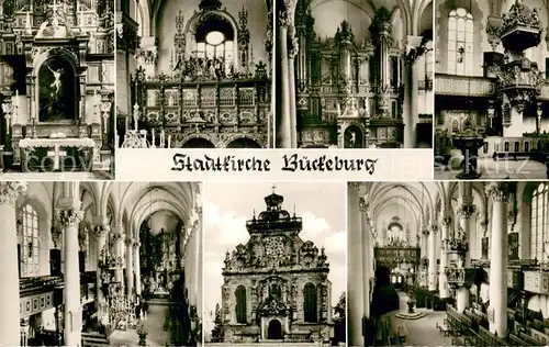 AK / Ansichtskarte Bueckeburg Stadtkirche Inneres Teilansichten Bueckeburg