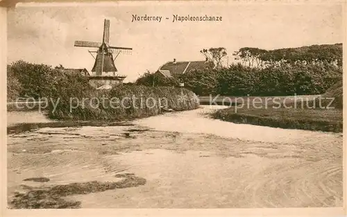 AK / Ansichtskarte Norderney_Nordseebad Napoleonschanze Windmuehle Norderney_Nordseebad