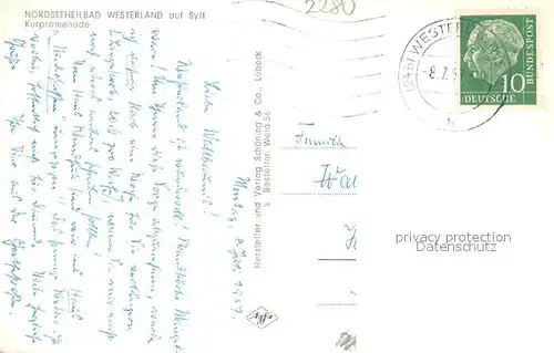 AK / Ansichtskarte Westerland_Sylt Promenade mit Musikpavillon Westerland_Sylt