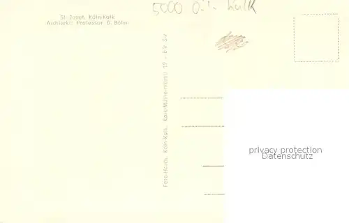 AK / Ansichtskarte Kalk_Koeln St Josef Kirche Inneres Kalk_Koeln