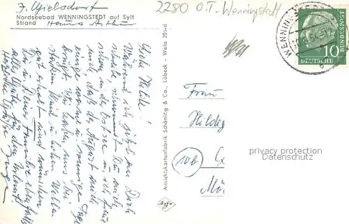 AK / Ansichtskarte Wenningstedt_Sylt Strand Kueste Wenningstedt_Sylt