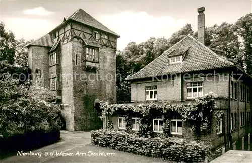 AK / Ansichtskarte Nienburg_Weser Am Stockturm Nienburg Weser