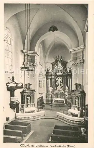 AK / Ansichtskarte Koeln_Rhein Van Grootesche Familienkirche Inneres Koeln_Rhein