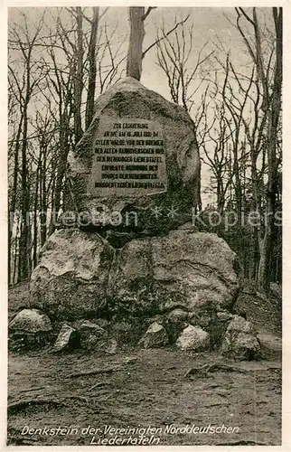 AK / Ansichtskarte Nienburg_Weser Denkstein der Vereinigten Norddeutschen Liedertafeln Nienburg Weser