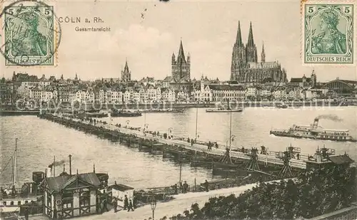 AK / Ansichtskarte Coeln_Rhein Panorama mit Dom Coeln_Rhein